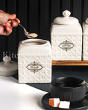 Load image into Gallery viewer, Florentina Embossed Set of Three Canister Set for Sugar, Tea and Coffee