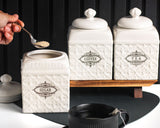 Load image into Gallery viewer, Florentina Embossed Set of Three Canister Set for Sugar, Tea and Coffee