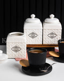 Load image into Gallery viewer, Florentina Embossed Set of Three Canister Set for Sugar, Tea and Coffee