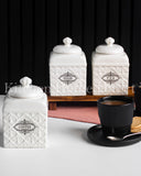 Load image into Gallery viewer, Florentina Embossed Set of Three Canister Set for Sugar, Tea and Coffee