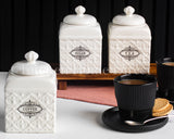 Load image into Gallery viewer, Florentina Embossed Set of Three Canister Set for Sugar, Tea and Coffee