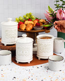 Load image into Gallery viewer, Vintage French Style Set of three Sugar, Tea and Coffee Canister Set