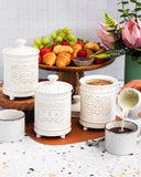 Load image into Gallery viewer, Vintage French Style Set of three Sugar, Tea and Coffee Canister Set