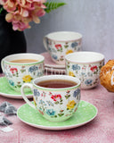 Load image into Gallery viewer, Elegant European Inspired Botanical Floral 12-Piece Teacup &amp; Saucer Set