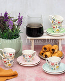 Load image into Gallery viewer, 15% Off- European Inspired Botanical Garden Floral Collection 12-Piece Espresso Set