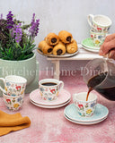 Load image into Gallery viewer, 15% Off- European Inspired Botanical Garden Floral Collection 12-Piece Espresso Set