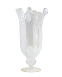 Load image into Gallery viewer, Venezia Handmade Italian Murano Glass Large Vaso – Pearl White Elegance.