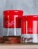 Load image into Gallery viewer, Modern Style Glass Storage Canisters Coffee, Tea and Sugar- Red (AJ008Red)