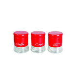 Load image into Gallery viewer, Modern Style Glass Storage Canisters Coffee, Tea and Sugar- Red (AJ008Red)