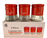 Load image into Gallery viewer, Modern Style Glass Storage Canisters Coffee, Tea and Sugar- Red (AJ008Red)