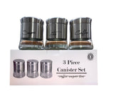 Load image into Gallery viewer, Modern Style Glass Storage Canisters Coffee, Tea and Sugar- Silver