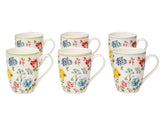 Load image into Gallery viewer, European inspired Botanical Garden Floral Collection Set of 6 Mugs