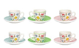 Load image into Gallery viewer, 15% Off- European Inspired Botanical Garden Floral Collection 12-Piece Espresso Set