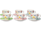 Load image into Gallery viewer, 15% Off- European Inspired Botanical Garden Floral Collection 12-Piece Espresso Set