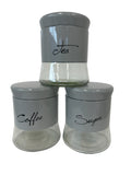 Load image into Gallery viewer, Modern Style Glass Storage Canisters Coffee, Tea and Sugar- Light Grey