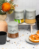 Load image into Gallery viewer, Modern Style Glass Storage Canisters Coffee, Tea and Sugar- Light Grey