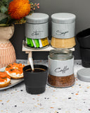 Load image into Gallery viewer, Modern Style Glass Storage Canisters Coffee, Tea and Sugar- Light Grey