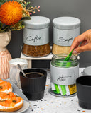 Load image into Gallery viewer, Modern Style Glass Storage Canisters Coffee, Tea and Sugar- Light Grey