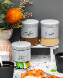 Load image into Gallery viewer, Modern Style Glass Storage Canisters Coffee, Tea and Sugar- Light Grey