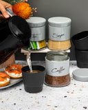 Load image into Gallery viewer, Modern Style Glass Storage Canisters Coffee, Tea and Sugar- Light Grey