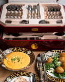 Load image into Gallery viewer, La Medusa Style 18/10 72Pcs Stainless Gold Cutlery Set in Wooden Display Case