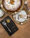 Load image into Gallery viewer, La Medusa Set of 6 Gold-Plated Medusa Design Cake Forks – Elegance in Every Bite In A Gift Box.