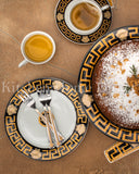 Load image into Gallery viewer, La Medusa Set of 6 Gold-Plated Medusa Design Cake Forks – Elegance in Every Bite In A Gift Box.