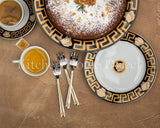 Load image into Gallery viewer, La Medusa Set of 6 Gold-Plated Medusa Design Cake Forks – Elegance in Every Bite In A Gift Box.