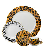 Load image into Gallery viewer, 15% Off Sale - Leopard Edition 20-Piece Dinner Set in Honey Gold and Black