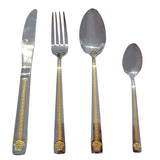 Load image into Gallery viewer, La Medusa Style 18/10 72Pcs Stainless Gold Cutlery Set in Wooden Display Case