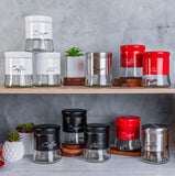 Load image into Gallery viewer, Modern Style Glass Storage Canisters Coffee, Tea and Sugar- Red (AJ008Red)